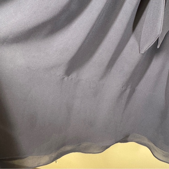 Azazie Bridesmaid Formal Dusty Blue Bow Front Midi Dress No Size Tag - Picture 8 of 16